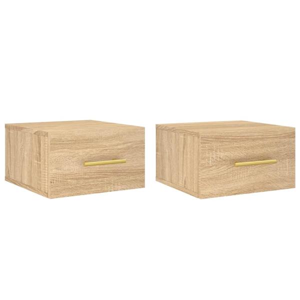 Wand-Nachttische 2 Stk. Sonoma-Eiche 35x35x20 cm