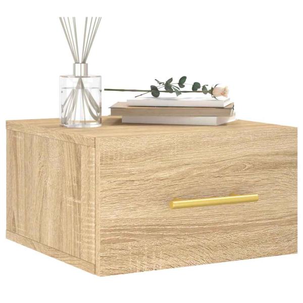Wand-Nachttische 2 Stk. Sonoma-Eiche 35x35x20 cm
