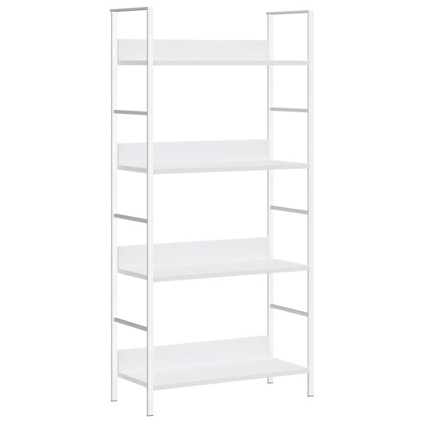 Bücherregal 4 Regalböden Weiß 60×27,6×124,5 cm Holzwerkstoff