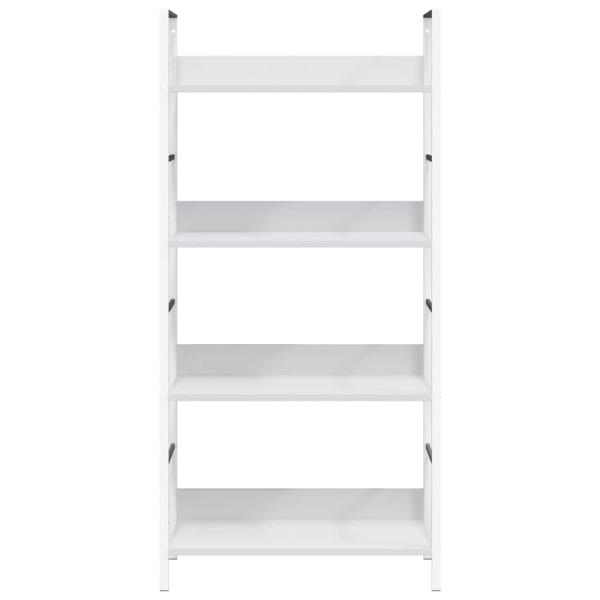 Bücherregal 4 Regalböden Weiß 60×27,6×124,5 cm Holzwerkstoff