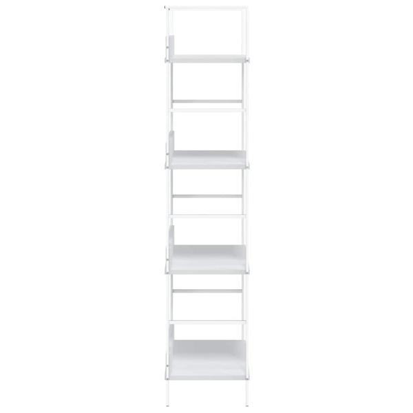 Bücherregal 4 Regalböden Weiß 60×27,6×124,5 cm Holzwerkstoff