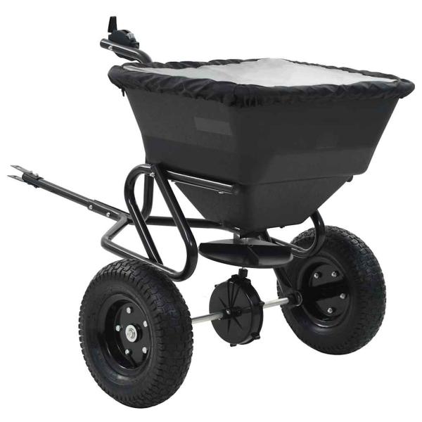 ARDEBO.de - Handstreuwagen Salzstreuer zum Ziehen PVC Stahl 125x74x79cm 45L