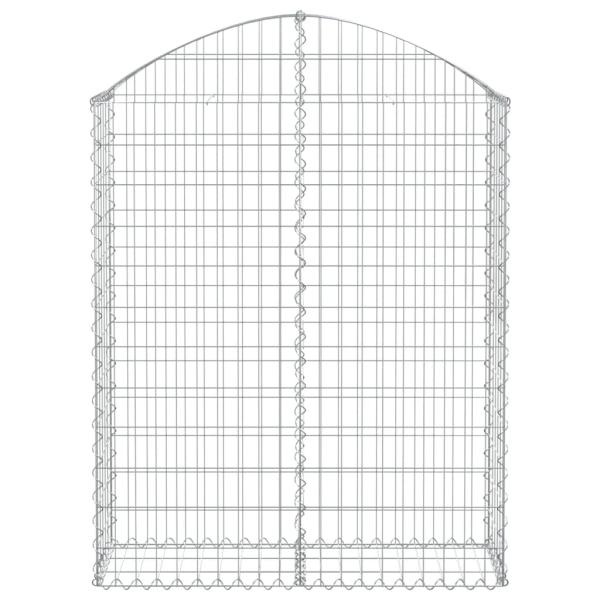 Gabione mit Hochbogen 100x30x120/140 cm Verzinktes Eisen