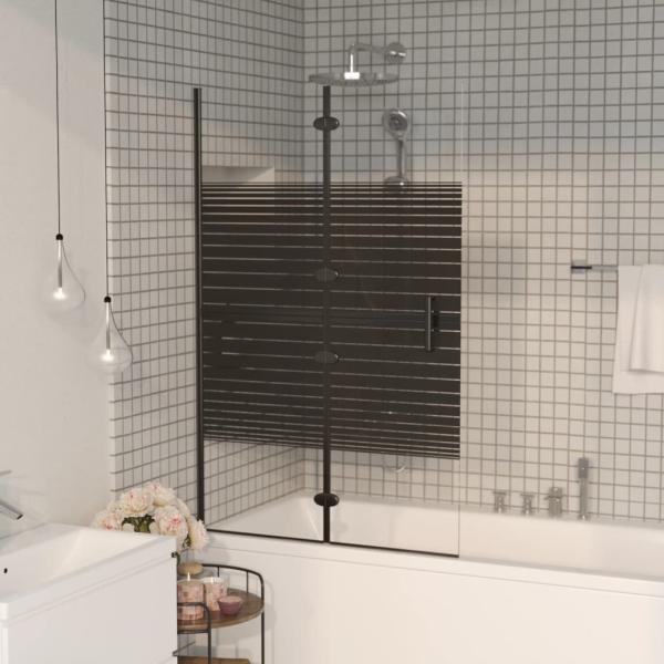 ARDEBO.de - Faltbare Duschkabine ESG 80x140 cm Schwarz