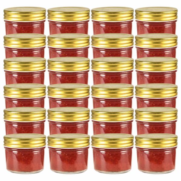 ARDEBO.de - Marmeladengläser mit goldenen Deckeln 24 Stk. 110 ml
