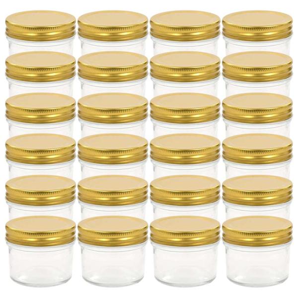 Marmeladengläser mit goldenen Deckeln 24 Stk. 110 ml