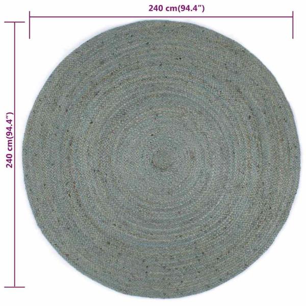 Teppich Handgefertigt Jute Rund 240 cm Olivgr?n