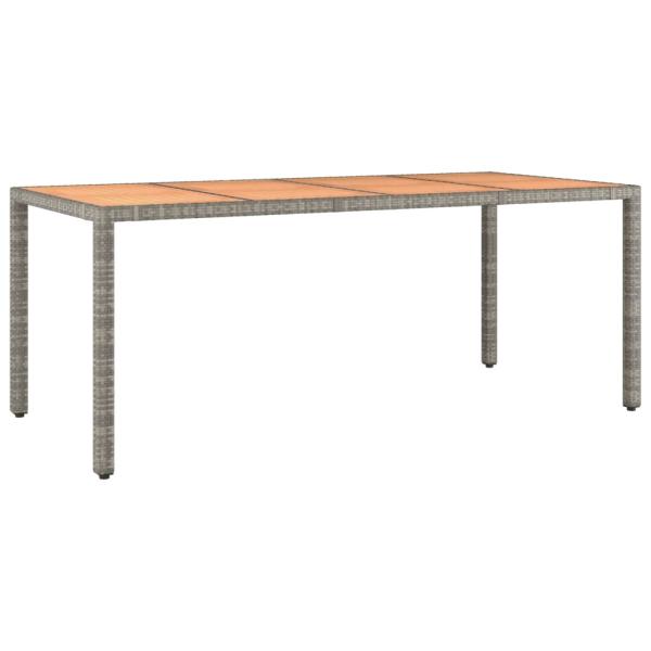 7-tlg. Garten-Essgruppe mit Kissen Grau Poly Rattan