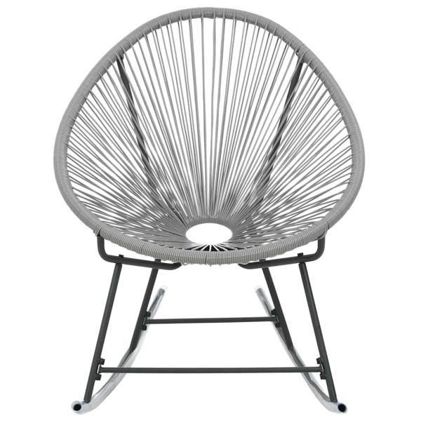Schaukelstuhl Mondstuhl Grau Poly Rattan
