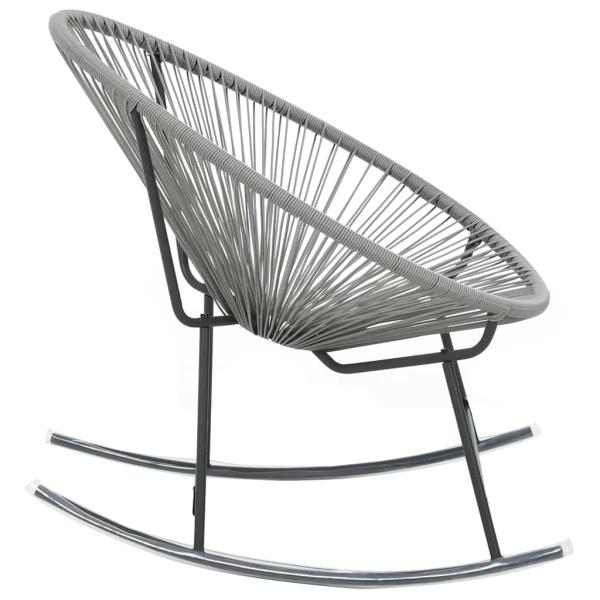 Schaukelstuhl Mondstuhl Grau Poly Rattan