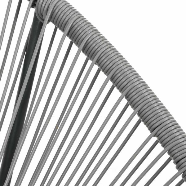 Schaukelstuhl Mondstuhl Grau Poly Rattan