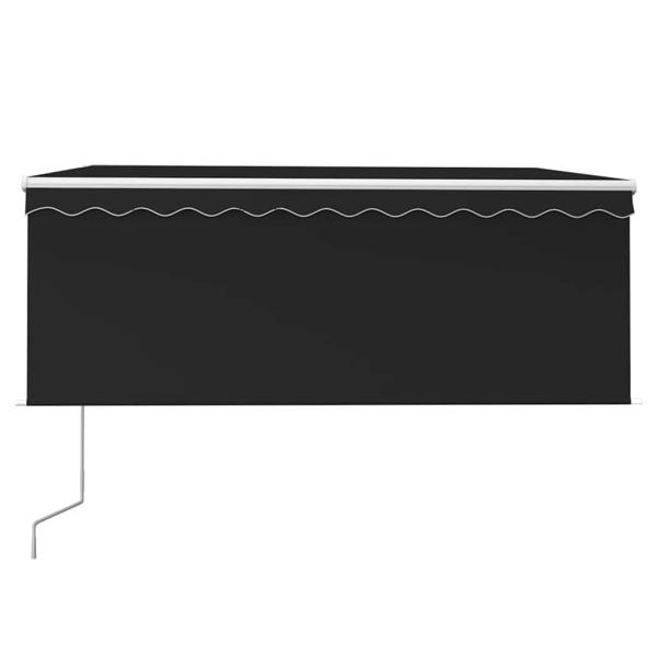 Markise Automatisch mit Rollo LED Windsensor 3x2,5 m Anthrazit