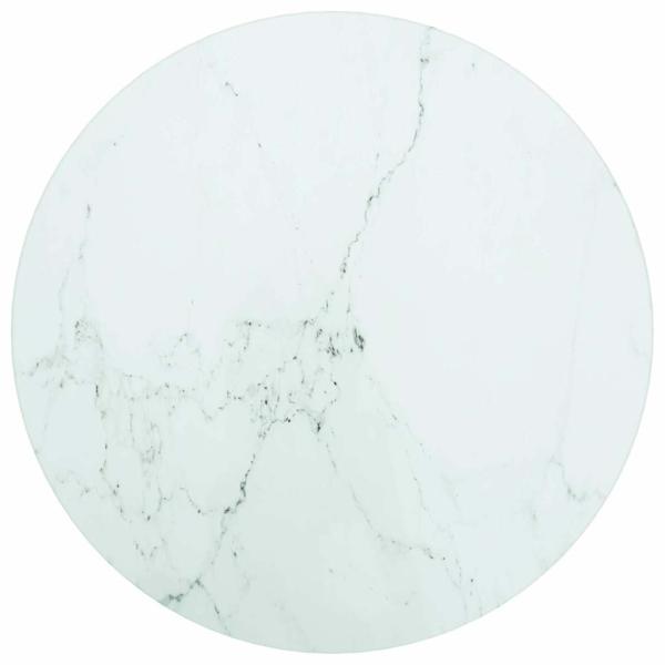 ARDEBO.de - Tischplatte Weiß Ø30x0,8 cm Hartglas in Marmoroptik