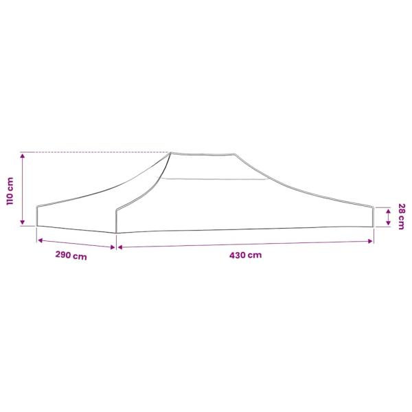 Partyzelt-Dach 4,5x3 m Weiß 270 g/m²