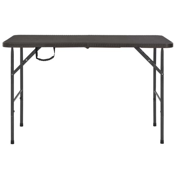 Gartentisch Klappbar Braun 120x60x74 cm HDPE Rattan-Optik