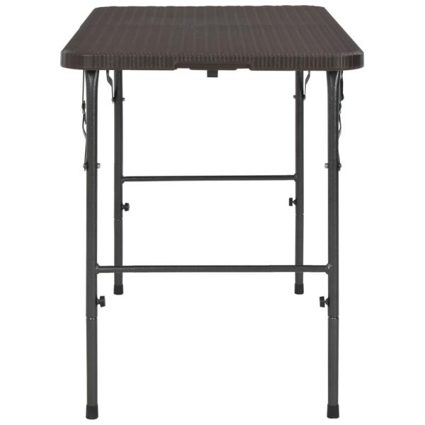 Gartentisch Klappbar Braun 120x60x74 cm HDPE Rattan-Optik