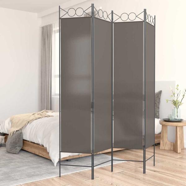 ARDEBO.de - 4-tlg. Paravent Anthrazit 160x200 cm Stoff