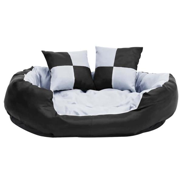 Wendbares & waschbares Hundekissen Grau und Schwarz 85x70x20 cm