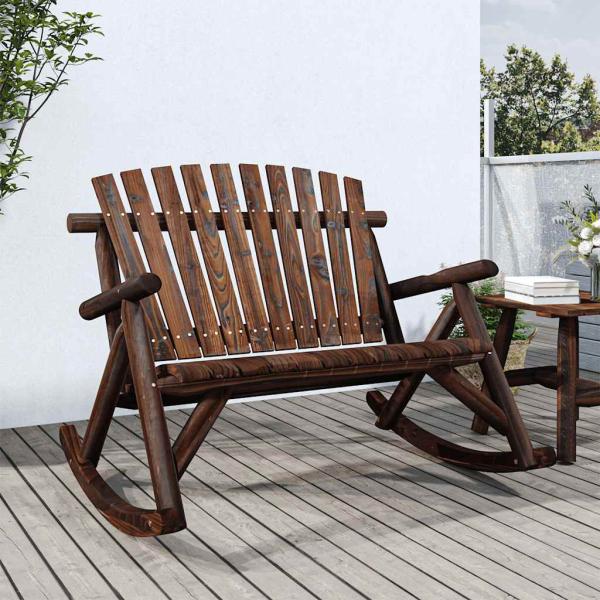 ARDEBO.de - Garten-Schaukelbank 2-Sitzer 123x96x102 cm Massivholz Fichte