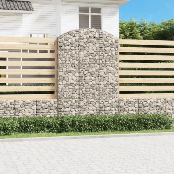 ARDEBO.de - Gabione mit Hochbogen 150x30x220/240 cm Verzinktes Eisen