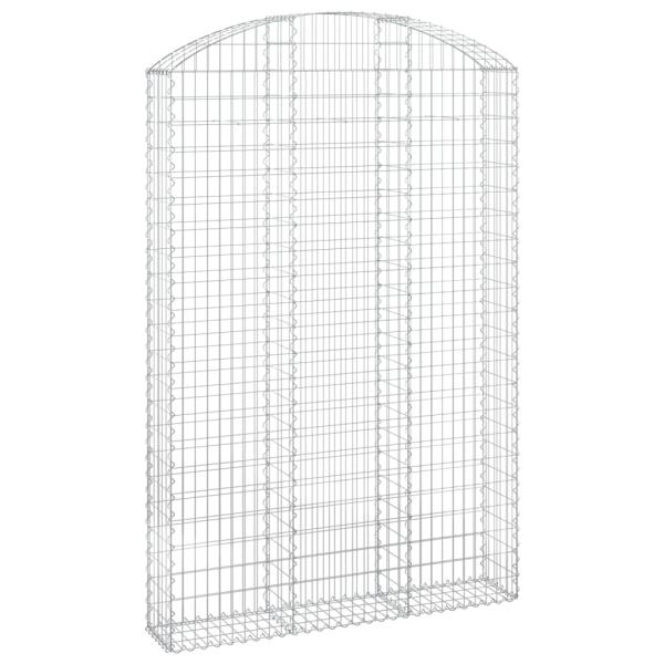 Gabione mit Hochbogen 150x30x220/240 cm Verzinktes Eisen