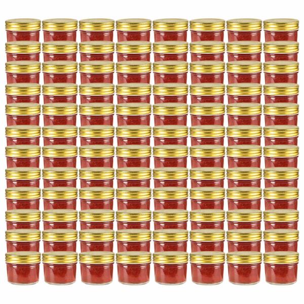 ARDEBO.de - Marmeladengläser mit goldenem Deckel 96 Stk. 110 ml