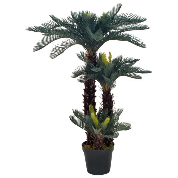 ARDEBO.de - Künstliche Pflanze Cycas-Palme mit Topf Grün 125 cm