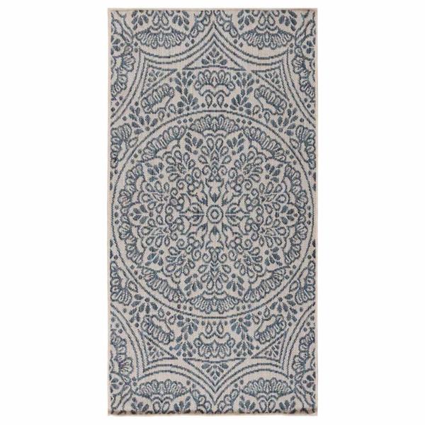 ARDEBO.de - Outdoor-Teppich Flachgewebe 100x200 cm Blaues Muster