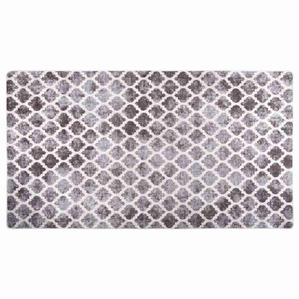 Teppich Waschbar 190x300 cm Grau und Weiß