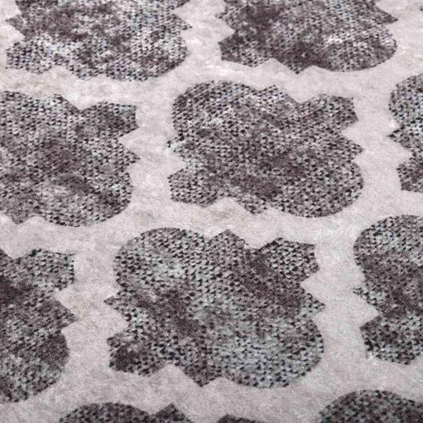 Teppich Waschbar 190x300 cm Grau und Weiß