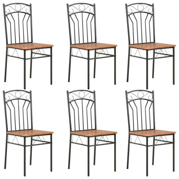 ARDEBO.de - Esszimmerstühle 6 Stk. Braun MDF