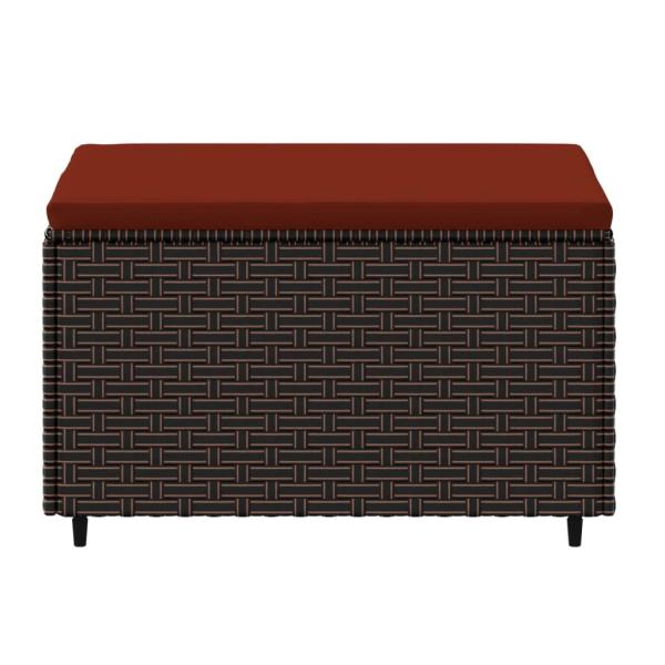 Gartenhocker mit Kissen 2 Stk. Braun Poly Rattan