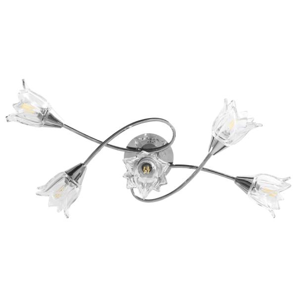 Deckenleuchte mit Glasschirmen für 5 E14 Glühlampen