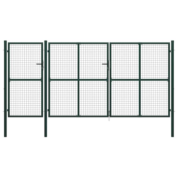 ARDEBO.de - Gartentor aus Stahl 400 x 150 cm Grün