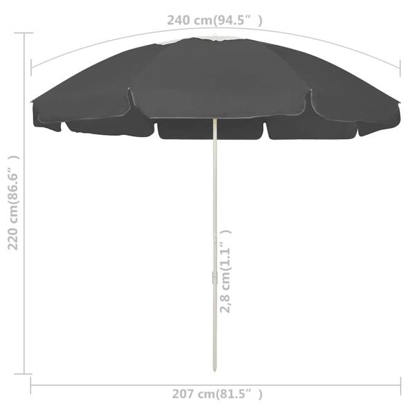 Strandschirm Anthrazit 240 cm