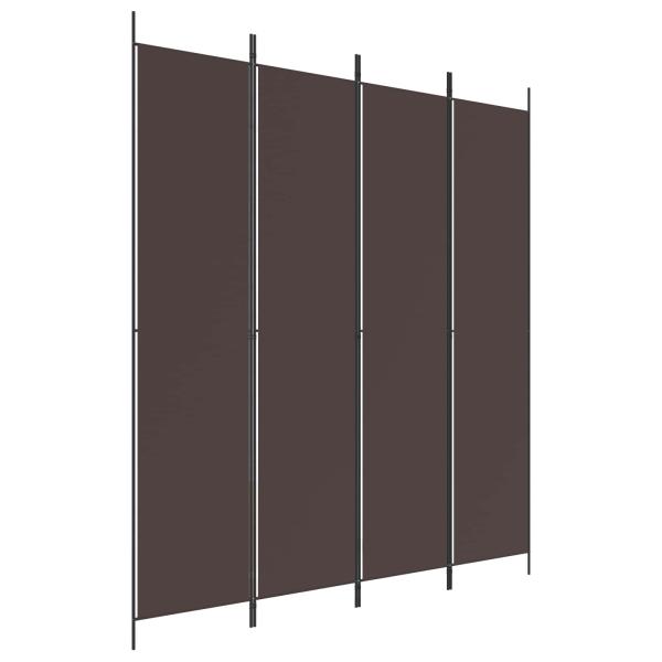 4-tlg. Paravent Braun 200x220 cm Stoff