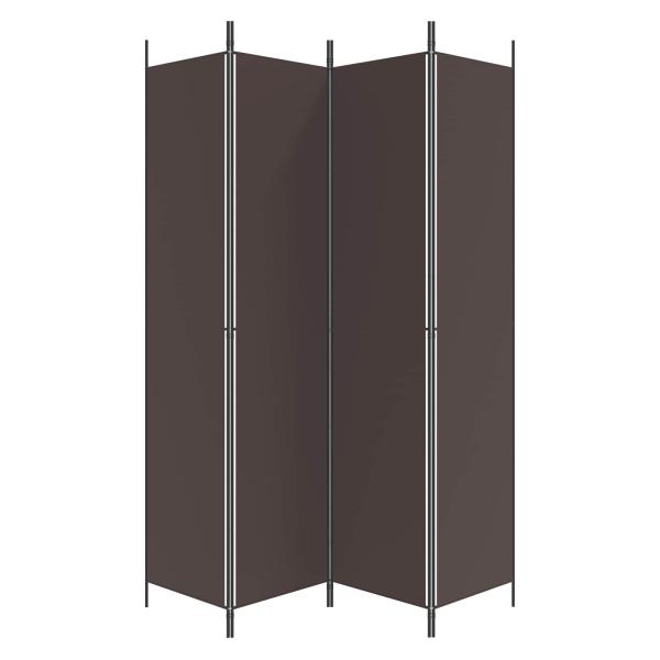 4-tlg. Paravent Braun 200x220 cm Stoff
