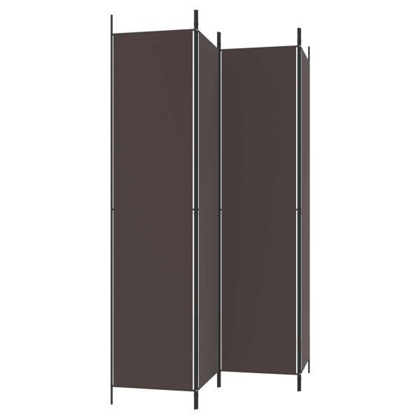 4-tlg. Paravent Braun 200x220 cm Stoff