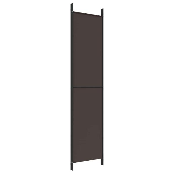 4-tlg. Paravent Braun 200x220 cm Stoff