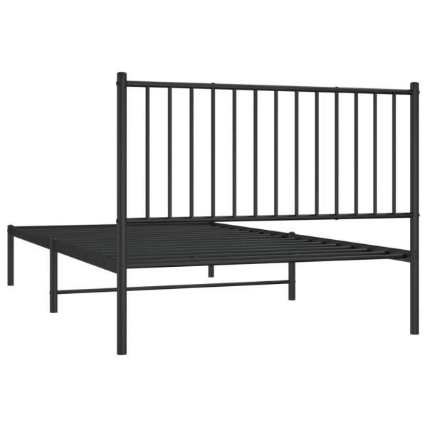 Bettgestell mit Kopfteil Metall Schwarz 107x203 cm