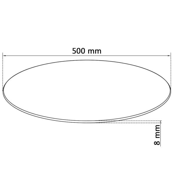 Tischplatte aus gehärtetem Glas rund 500 mm