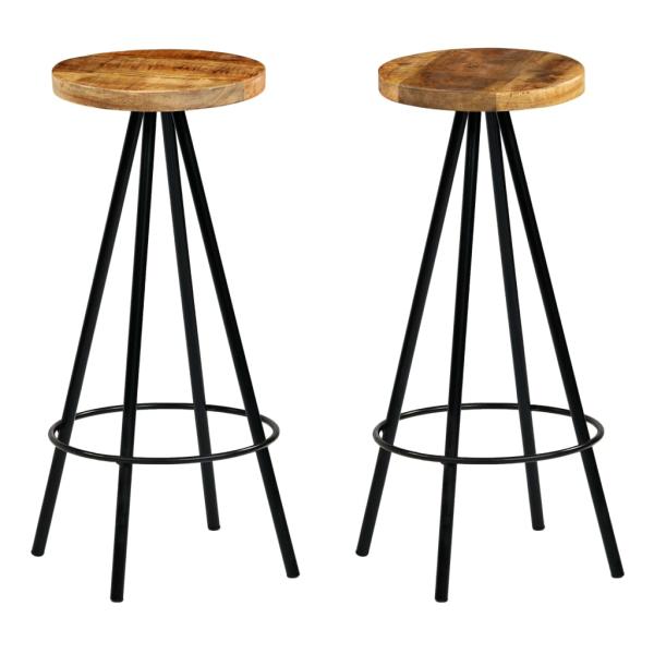 ARDEBO.de - Barhocker 2 Stk. Massivholz Mango