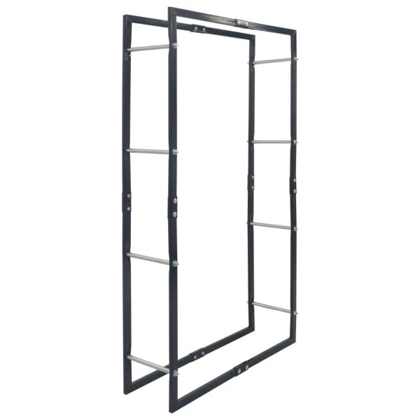 Brennholzregal Schwarz 80×25×150 cm Stahl