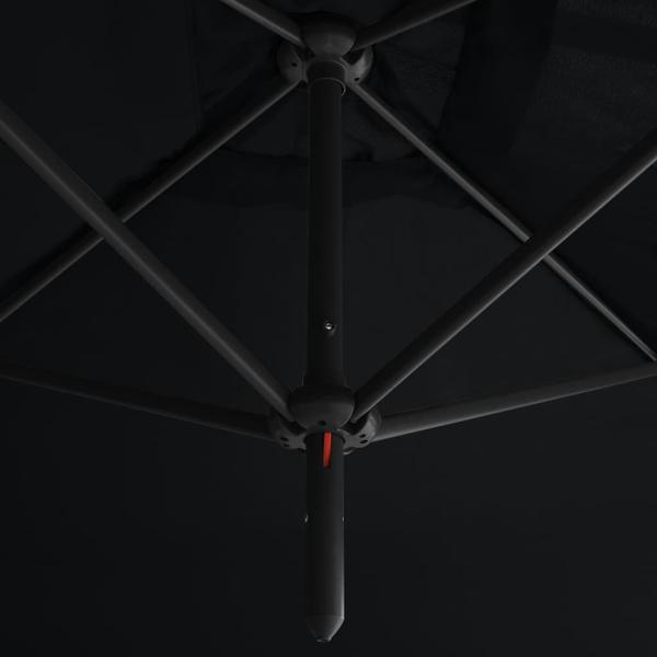 Doppel-Sonnenschirm mit Stahl-Mast 600x300 cm Schwarz