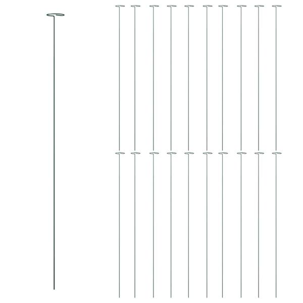 Pflanzenstützen 20 Stk. Dunkelgrün 91 cm Stahl