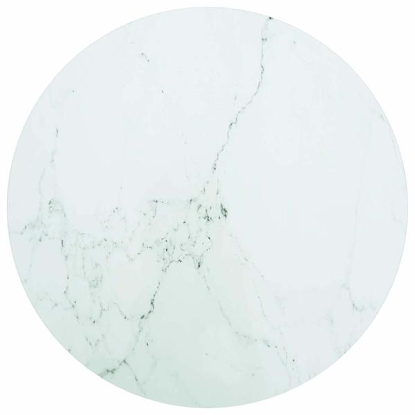 ARDEBO.de - Tischplatte Weiß Ø50x0,8 cm Hartglas in Marmoroptik
