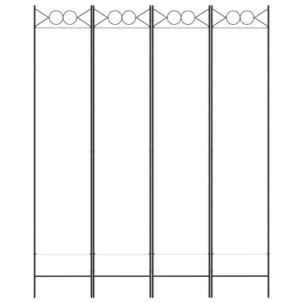 4-tlg. Paravent Weiß 160x200 cm Stoff