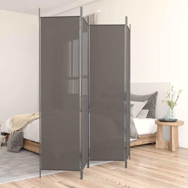 ARDEBO.de - 4-tlg. Paravent Anthrazit 200x220 cm Stoff