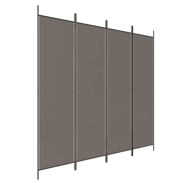 4-tlg. Paravent Anthrazit 200x220 cm Stoff