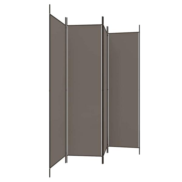4-tlg. Paravent Anthrazit 200x220 cm Stoff